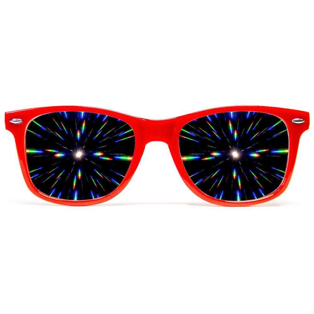 7804 Ultimate Diffraction Glasses - Red - 3D Prism Rainbow Effect - Great